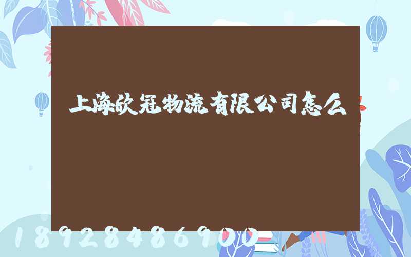 上海欣冠物流有限公司怎么樣