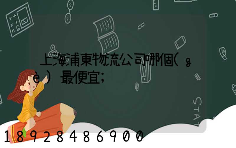 上海浦東物流公司哪個(gè)最便宜
