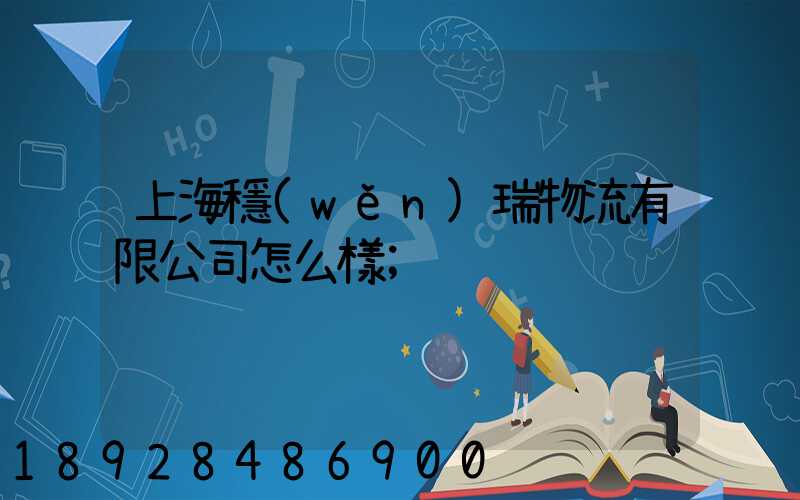 上海穩(wěn)瑞物流有限公司怎么樣