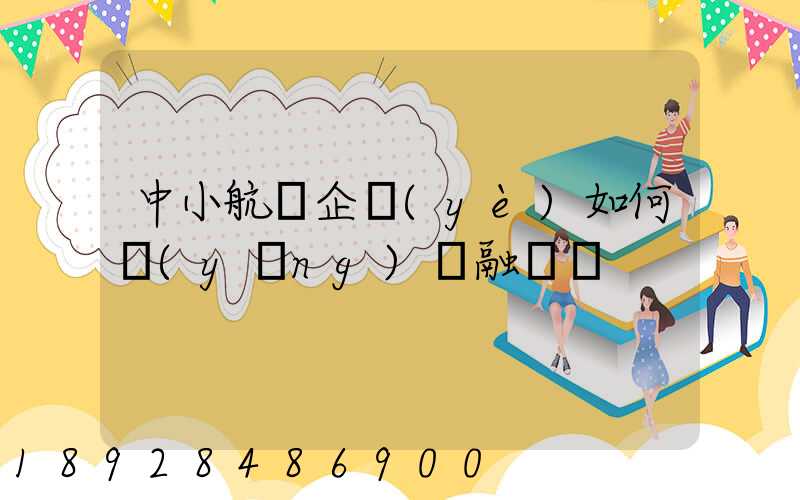 中小航運企業(yè)如何應(yīng)對融資難