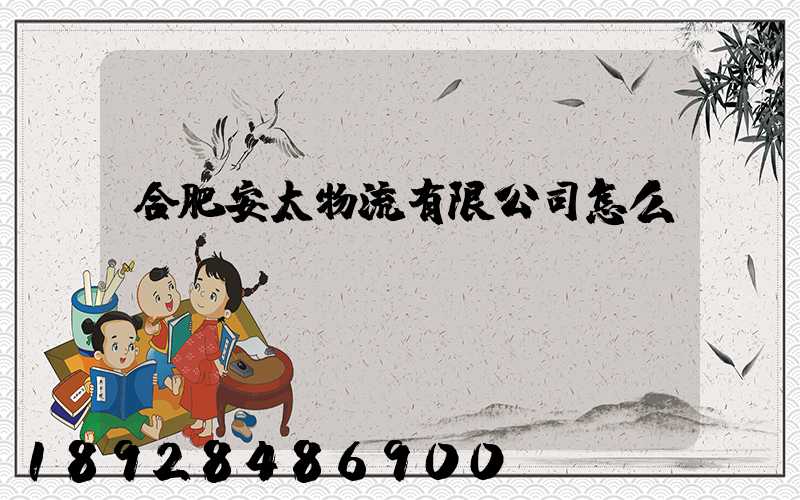 合肥安太物流有限公司怎么樣