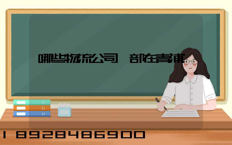 哪些物流公司總部在青浦