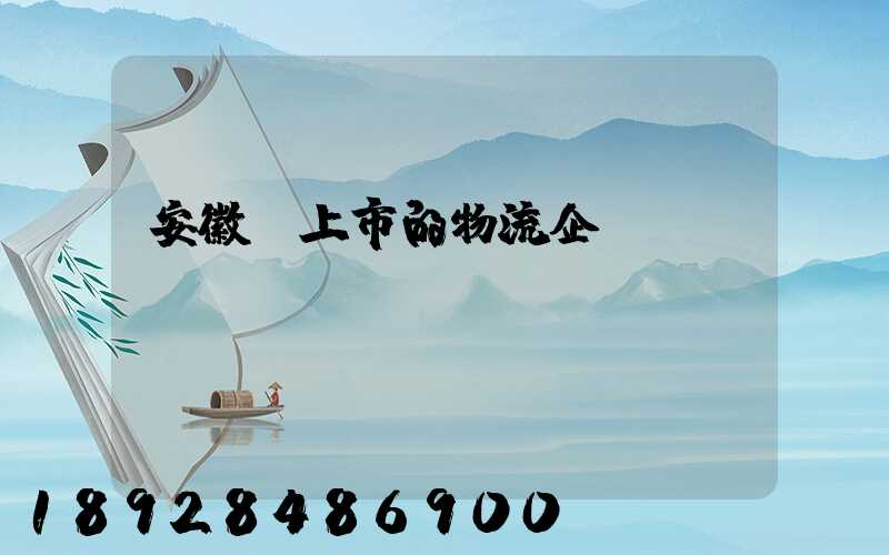 安徽沒上市的物流企業(yè)