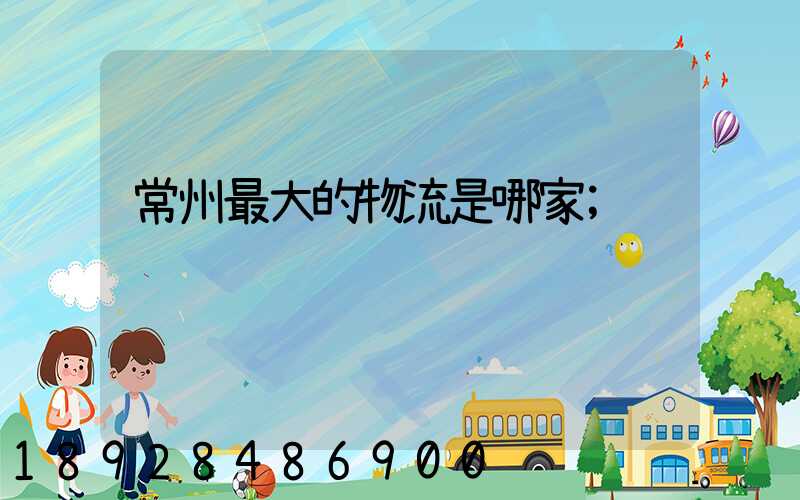 常州最大的物流是哪家