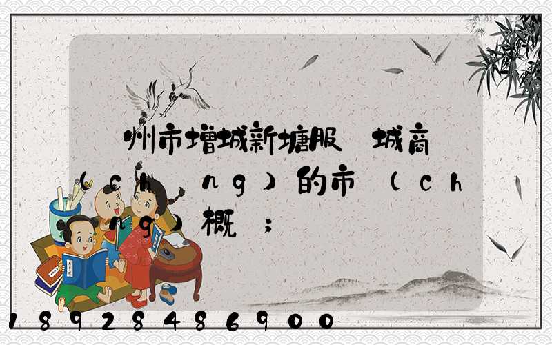 廣州市增城新塘服裝城商場(chǎng)的市場(chǎng)概況