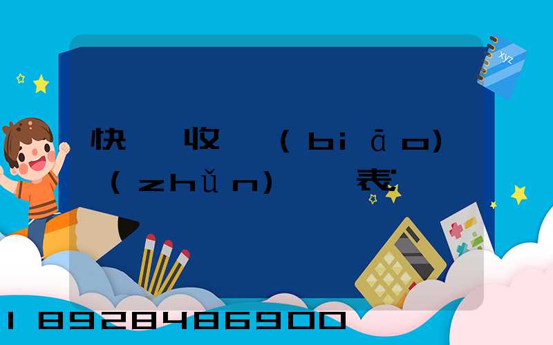 快遞費收費標(biāo)準(zhǔn)一覽表