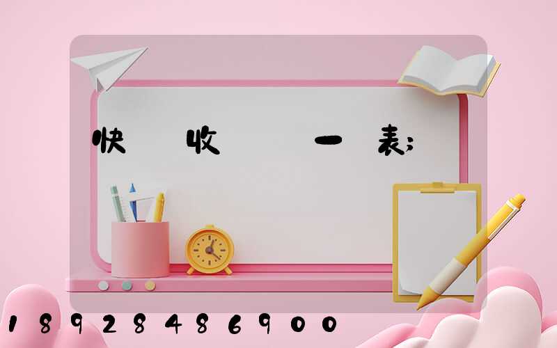 快遞費收費標準一覽表