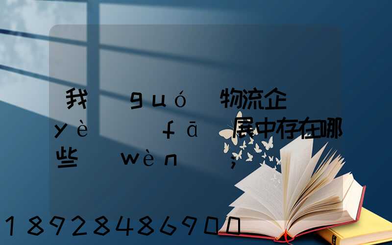 我國(guó)物流企業(yè)發(fā)展中存在哪些問(wèn)題