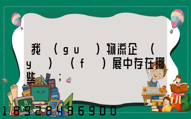 我國(guó)物流企業(yè)發(fā)展中存在哪些問題