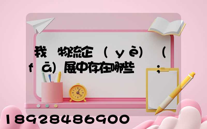 我國物流企業(yè)發(fā)展中存在哪些問題
