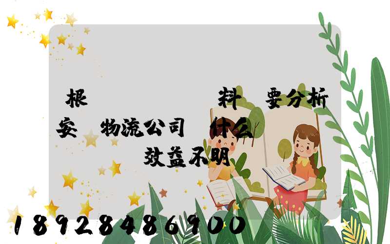 根據(jù)資料簡要分析安達物流公司為什么經(jīng)濟效益不明顯