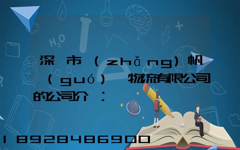 深圳市長(zhǎng)帆國(guó)際物流有限公司的公司介紹