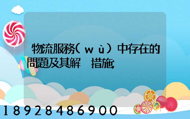 物流服務(wù)中存在的問題及其解決措施