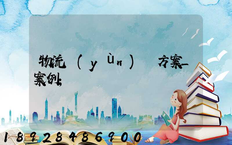 物流運(yùn)輸方案_案例