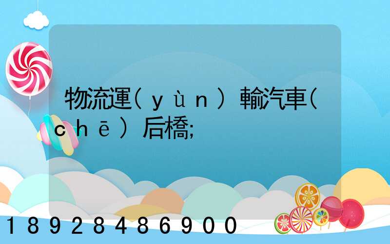 物流運(yùn)輸汽車(chē)后橋
